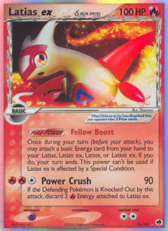 Latias ex δ 95/101 Rare Holo EX card from Dragon Frontiers