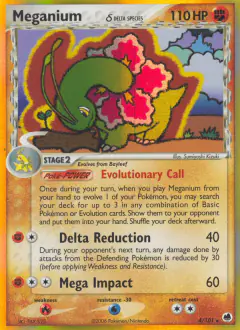 Meganium δ 4/101 Rare Holo card from Dragon Frontiers