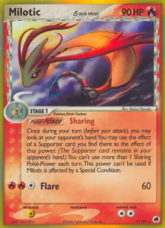 Milotic δ 5/101 Rare Holo card from Dragon Frontiers