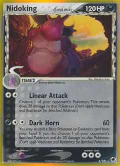 Nidoking δ 6/101 Rare Holo card from Dragon Frontiers