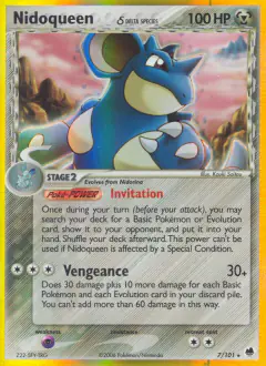 Nidoqueen δ 7/101 Rare Holo card from Dragon Frontiers