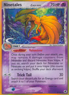 Ninetales δ 8/101 Rare Holo card from Dragon Frontiers