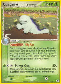 Quagsire δ 21/101 Rare card from Dragon Frontiers