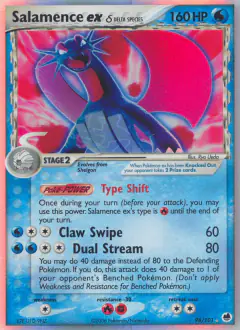 Salamence ex δ 98/101 Rare Holo EX card from Dragon Frontiers