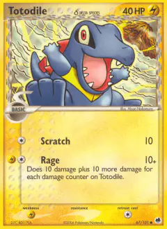 Totodile δ 67/101 Common card from Dragon Frontiers
