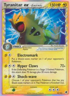 Tyranitar ex δ 99/101 Rare Holo EX card from Dragon Frontiers