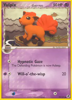 Vulpix δ 70/101 Common card from Dragon Frontiers