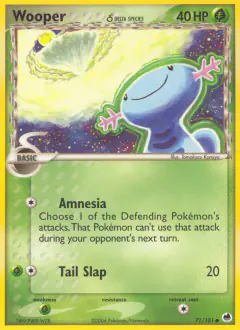 Wooper δ 71/101 Common card from Dragon Frontiers