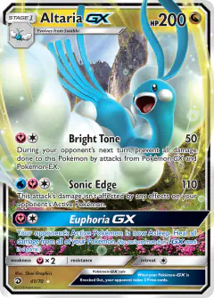 Altaria-GX 41/70 Rare Holo GX card from Dragon Majesty