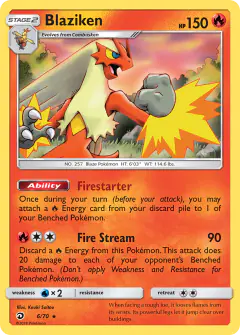 Blaziken 6/70 Rare Holo card from Dragon Majesty