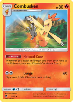 Combusken 5/70 Uncommon card from Dragon Majesty