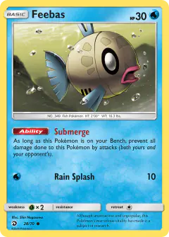 Feebas 28/70 Common card from Dragon Majesty