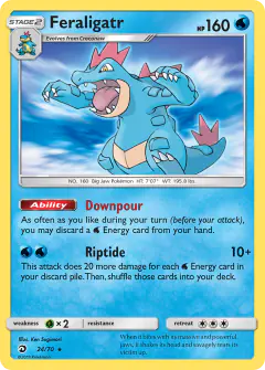 Feraligatr 24/70 Rare Holo card from Dragon Majesty