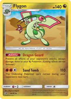 Flygon 39/70 Uncommon card from Dragon Majesty
