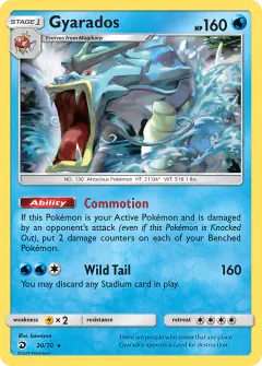 Gyarados 20/70 Rare Holo card from Dragon Majesty