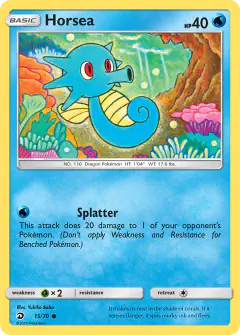 Horsea 15/70 Common card from Dragon Majesty