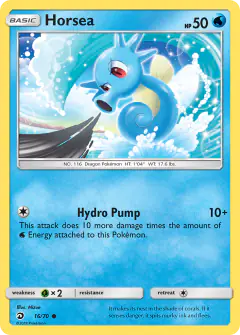 Horsea 16/70 Common card from Dragon Majesty