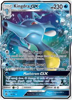 Kingdra-GX 18/70 Rare Holo GX card from Dragon Majesty