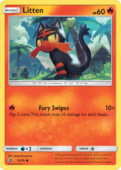 Litten 12/70 Common card from Dragon Majesty