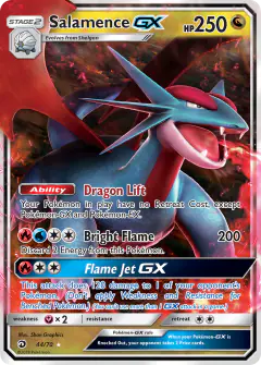 Salamence-GX 44/70 Rare Holo GX card from Dragon Majesty