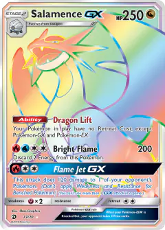 Salamence-GX 73/70 Rare Rainbow card from Dragon Majesty
