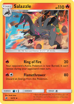 Salazzle 14/70 Uncommon card from Dragon Majesty