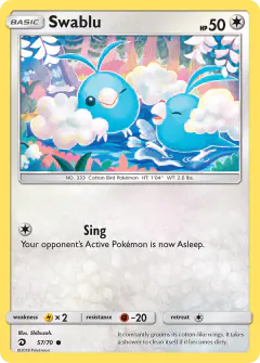 Swablu 57/70 Common card from Dragon Majesty