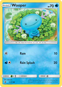 Wooper 25/70 Common card from Dragon Majesty