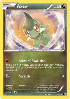 Axew 12/20 Rare Holo card from Dragon Vault