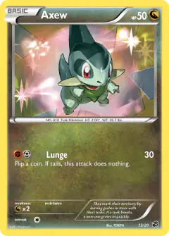 Axew 13/20 Rare Holo card from Dragon Vault