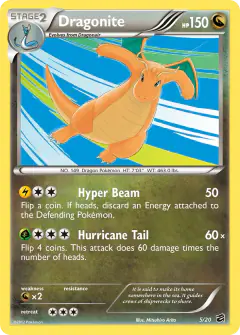 Dragonite 5/20 Rare Holo card from Dragon Vault