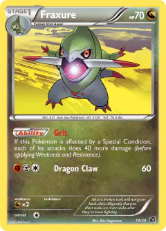 Fraxure 14/20 Rare Holo card from Dragon Vault