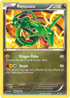 Rayquaza 11/20 Rare Holo card from Dragon Vault