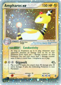 Ampharos ex 89/97 Rare Holo EX card from Dragon