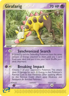 Girafarig 16/97 Rare card from Dragon