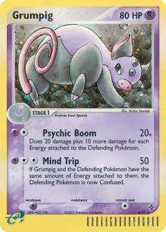 Grumpig 6/97 Rare Holo card from Dragon