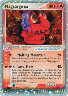 Magcargo ex 95/97 Rare Holo EX card from Dragon