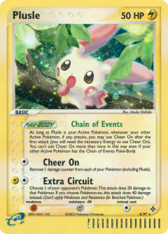 Plusle 8/97 Rare Holo card from Dragon