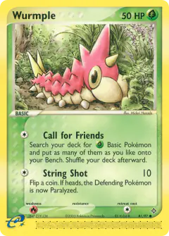 Wurmple 81/97 Common card from Dragon