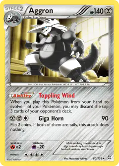 Aggron 80/124 Rare Holo card from Dragons Exalted