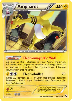Ampharos 40/124 Rare Holo card from Dragons Exalted