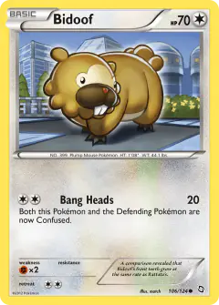 Bidoof 106/124 Common card from Dragons Exalted