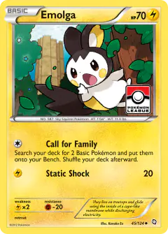 Emolga 45/124 Uncommon card from Dragons Exalted