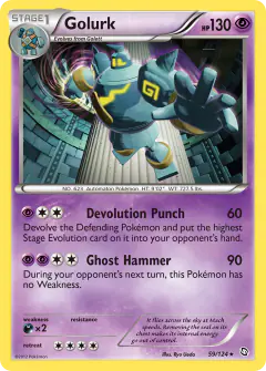 Golurk 59/124 Rare Holo card from Dragons Exalted