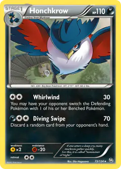 Honchkrow 73/124 Rare card from Dragons Exalted