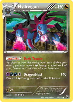 Hydreigon 97/124 Rare Holo card from Dragons Exalted
