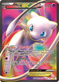 Mew-EX 120/124 Rare Ultra card from Dragons Exalted