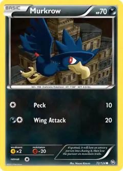 Murkrow 72/124 Common card from Dragons Exalted