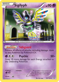 Sigilyph 52/124 Rare Holo card from Dragons Exalted