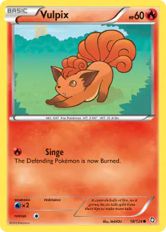Vulpix 18/124 Common card from Dragons Exalted